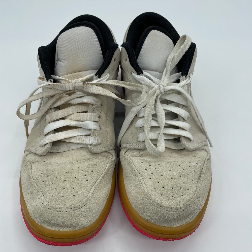 AIR JORDAN 1 Low Sneaker Mens Size 9 Suede 553558-119 Bone Lace Up 2019